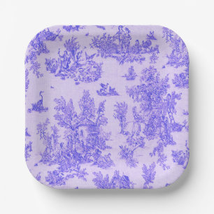 Französisch toile de jouy blau-weiß elegant pappteller