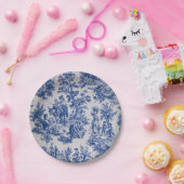 Französisch toile de jouy blau-weiß elegant pappteller (Party)