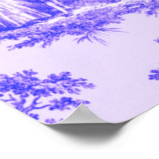 Französisch toile de jouy blau-weiß elegant poster (Ecke)