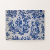 Französisch toile de jouy blau-weiß elegant puzzle (Horizontal)