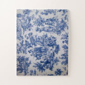 Französisch toile de jouy blau-weiß elegant puzzle (Vertikal)