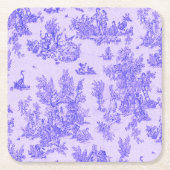 Französisch toile de jouy blau-weiß elegant rechteckiger pappuntersetzer (Vorderseite)