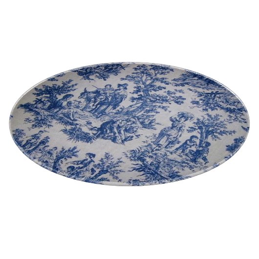 Französisch toile de jouy blau-weiß elegant schneidebrett (Ecke)