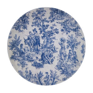 Französisch toile de jouy blau-weiß elegant schneidebrett