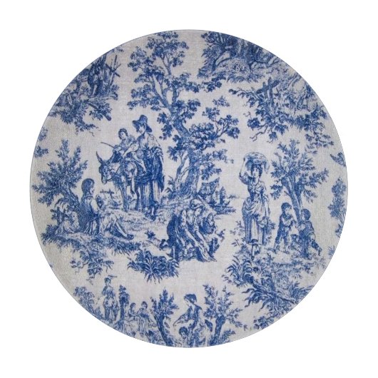 Französisch toile de jouy blau-weiß elegant schneidebrett (Vorderseite)