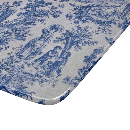 Französisch toile de jouy blau-weiß elegant schneidebrett (Ecke)