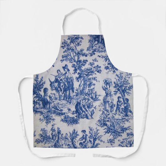 Französisch toile de jouy blau-weiß elegant schürze (Vorderseite)