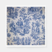 Französisch toile de jouy blau-weiß elegant serviette (Vorderseite)