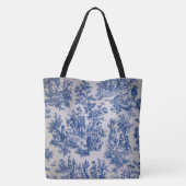 Französisch toile de jouy blau-weiß elegant tasche (Rückseite)
