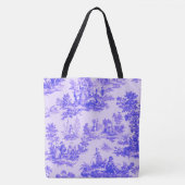 Französisch toile de jouy blau-weiß elegant tasche (Vorderseite)