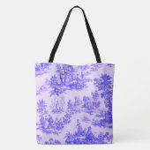 Französisch toile de jouy blau-weiß elegant tasche (Rückseite)