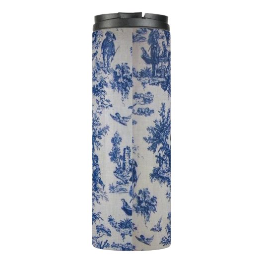 Französisch toile de jouy blau-weiß elegant thermosbecher (Rückseite)