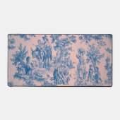 Französisch toile de jouy pink und blau elegant schreibtischunterlage (Vorderseite)