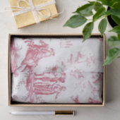 Französisch Toile Red Decoupage Hot Air Ballon Men Seidenpapier (Geschenk)