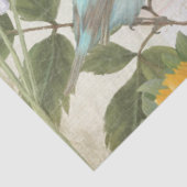 Französisch Tulip Blume Blue Bird Ephemera Decoupa Seidenpapier (Ausschnitt)