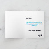 Französisch Vater's Day Blue French Bulldog Karte (Innenseite)