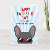 Französisch Vater's Day Blue French Bulldog Karte (Vorderseite)