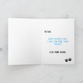 Französisch Vater's Day Blue French Bulldog Karte (Innenseite)