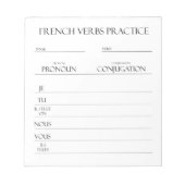 Französisch | Verbs Conjugation Practice Notizblock (Vorderseite)