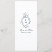Französisch-Verziert-Barock | Monogramm-Hochzeit Menükarte (Rückseite)
