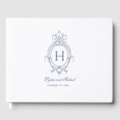 Französisch-Verziert-barocke Monogramm-Hochzeit Gästebuch (Vorderseite)