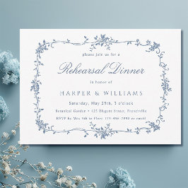 Französisch Viktorianisch Blue Floral Probe Abende Einladung
