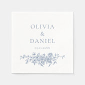 Französisch Viktorianisch Dusty Blue Wedding Verzi Serviette (Vorderseite)