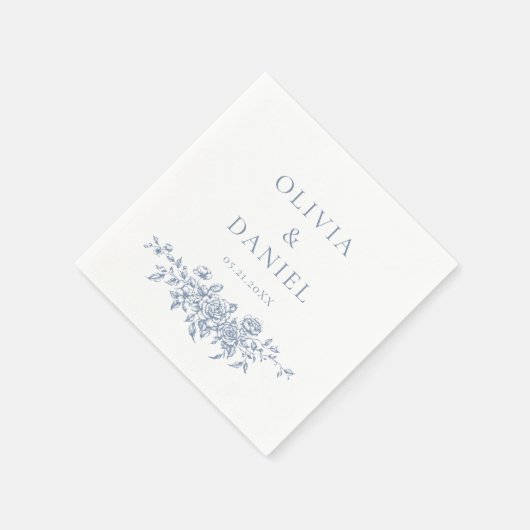 Französisch Viktorianisch Dusty Blue Wedding Verzi Serviette (Ecke)