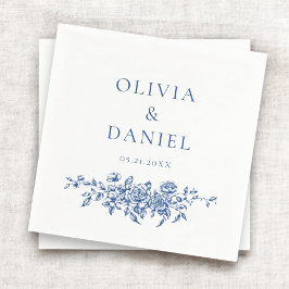 Französisch Viktorianisch Navy Blue Wedding Verzie Serviette