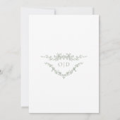 Französisch Viktorianisch Sage Green Wedding Monog Einladung (Rückseite)