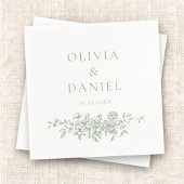 Französisch Viktorianisch Sage Green Wedding Verzi Serviette