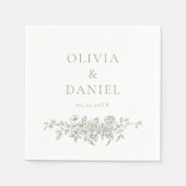 Französisch Viktorianisch Sage Green Wedding Verzi Serviette (Vorderseite)