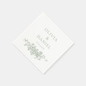 Französisch Viktorianisch Sage Green Wedding Verzi Serviette (Ecke)