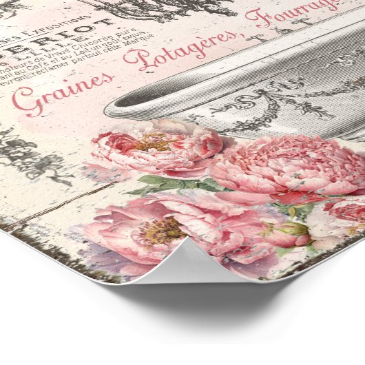 Französisch Viktorianische Badewanne Peonies Chand Poster (Ecke)