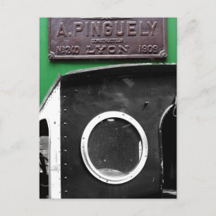 Französisch Vintag Plaque 1909 Steam Motor Postkar Postkarte