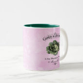 Französisch Vintag Veggie Vegan Cabbage Pink Zweifarbige Tasse (VorderseiteRechts)