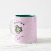 Französisch Vintag Veggie Vegan Cabbage Pink Zweifarbige Tasse (Vorderseite Links)