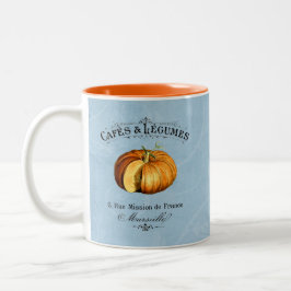 Französisch Vintag Veggie Vegan Pumpkin Blue Zweifarbige Tasse