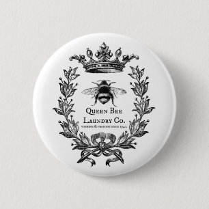 französisch vintage, Bienenkönigin, Button