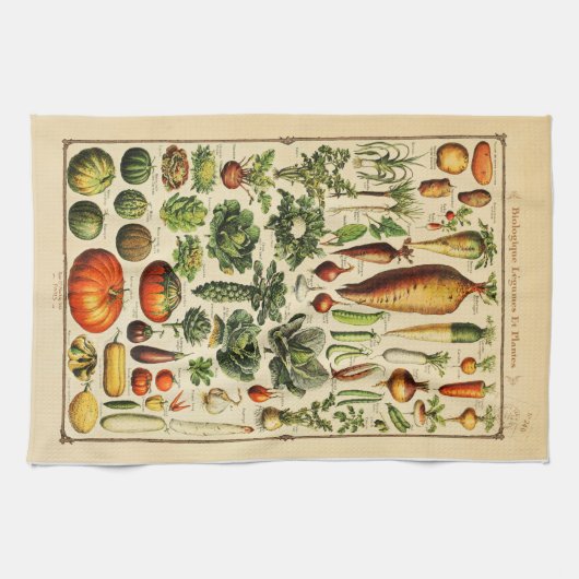 Französisch Vintages Bio Gemüse Küchentücher (Horizontal)