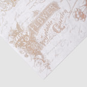 Französisch Vintages Drehbuch Ephemera Typografie Seidenpapier (Detail)