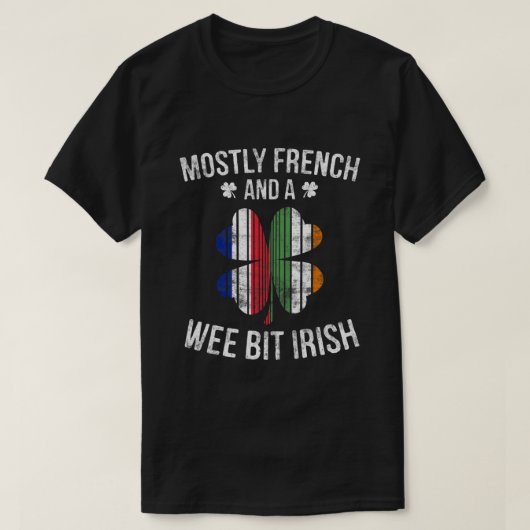 Französisch Wee Bit Irish Fun Frankreich Patrick D T-Shirt (Design vorne)