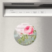 Französische Akzente Rose Runder Magnet (In Situ (Geschirrspüler))