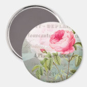 Französische Akzente Rose Runder Magnet (Vorderseite/Rückseite)