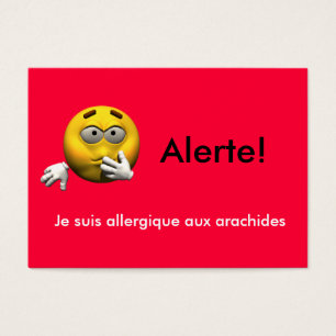 Französische Allergie-Info-Karte - Erdnuss