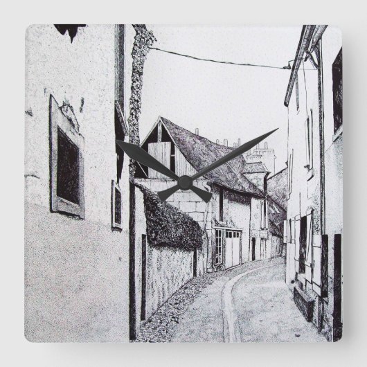 Französische Alley Zeichnend Uhr (Vorderseite)