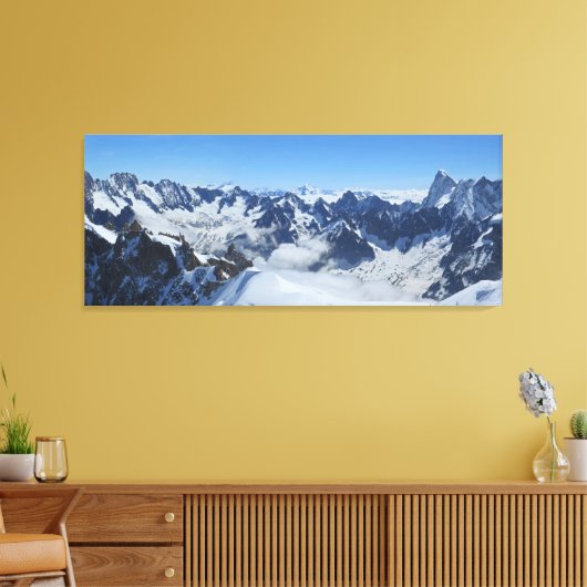 Französische Alpen Chamonix Panorama Leinwanddruck (Insitu (Wohnzimmer))