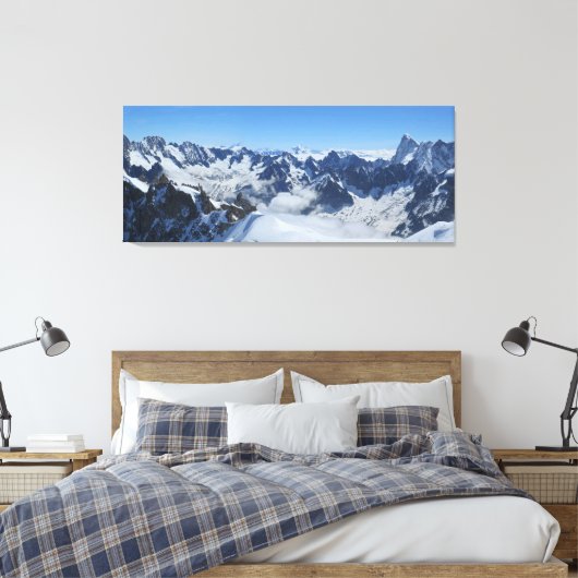 Französische Alpen Chamonix Panorama Leinwanddruck (Insitu (Schlafzimmer))
