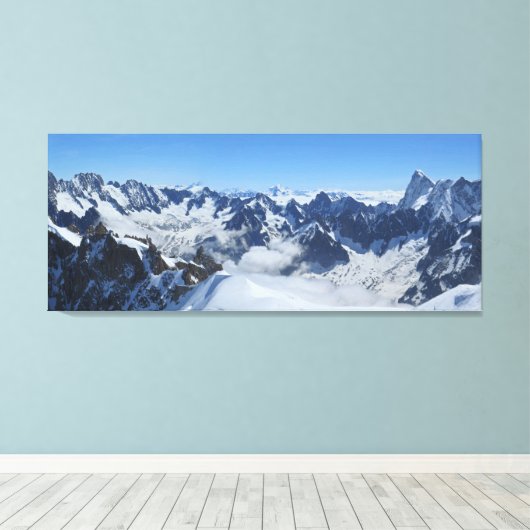 Französische Alpen Chamonix Panorama Leinwanddruck (Insitu (Holzboden))