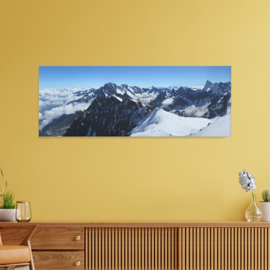 Französische Alpen Chamonix Panorama Leinwanddruck (Insitu (Wohnzimmer))
